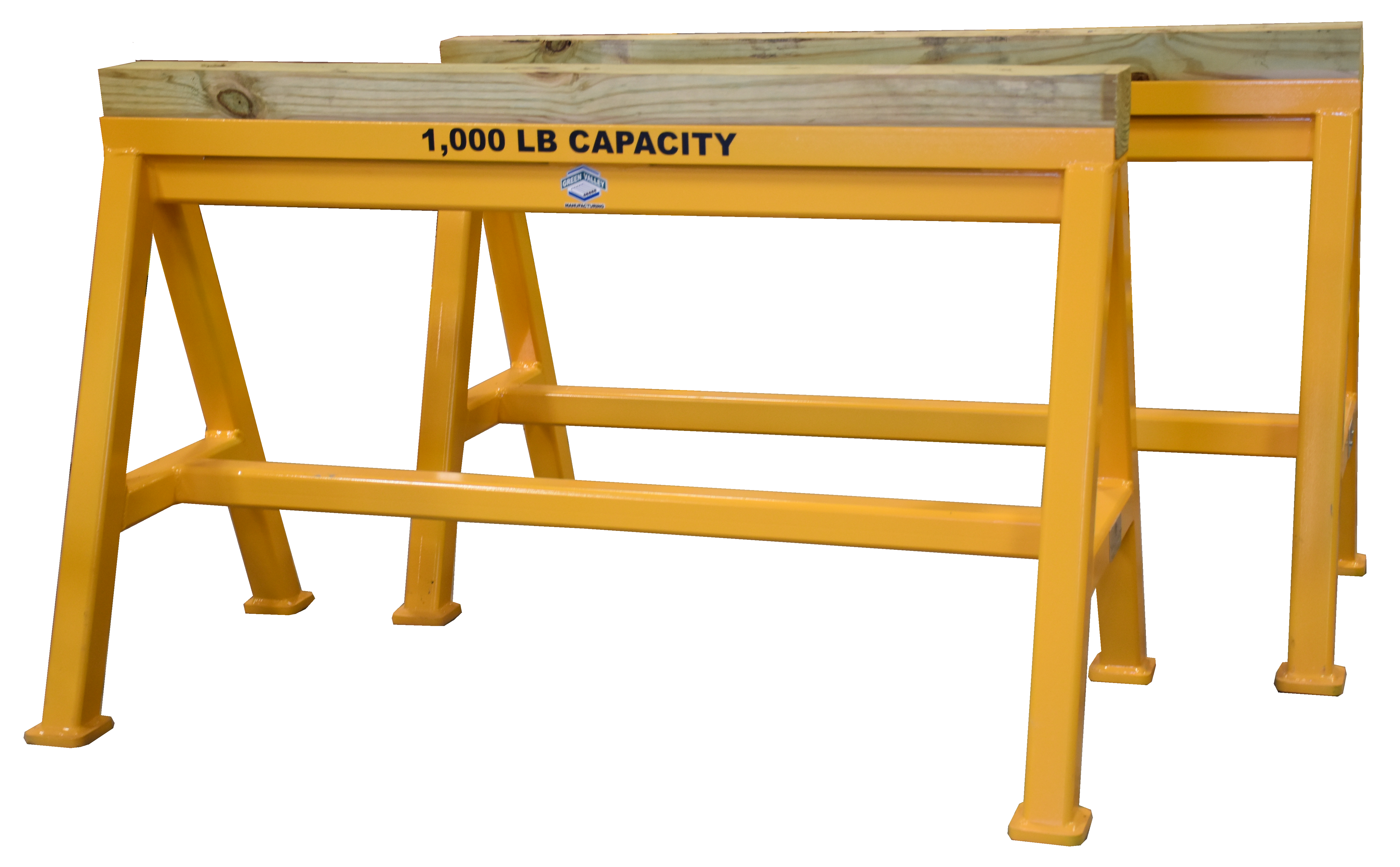 Heavy Duty Industrial steel sawhorse 1,000 LB. Stationary Wood Top (184522)