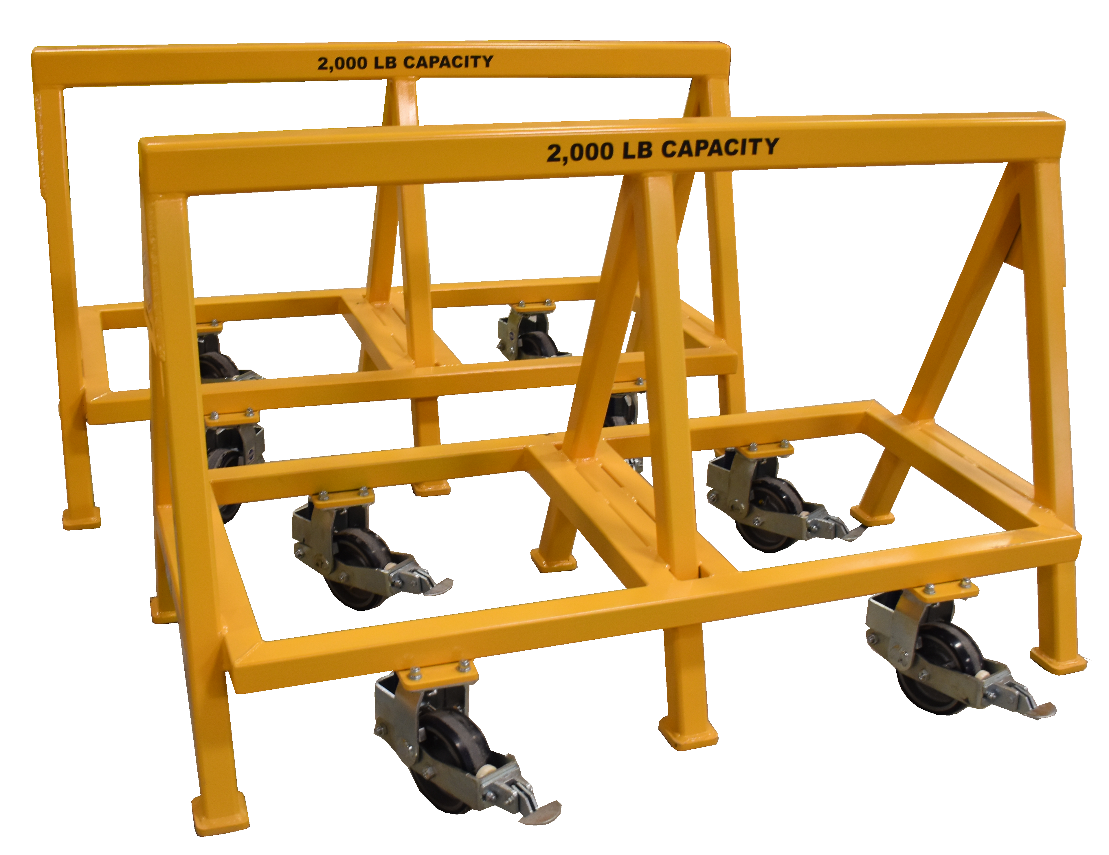Heavy Duty Industrial steel sawhorse 2,000 LB. Steel Top Spring Loaded Compression Caster (184481)