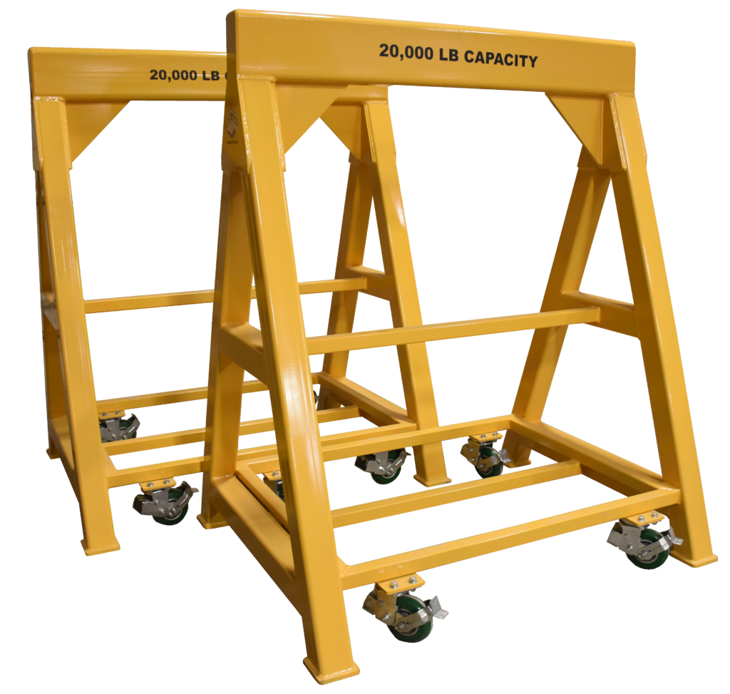 heavy duty Industrial steel sawhorse 20,000 LB. Steel Top Spring Loaded Compression Caster (194601)