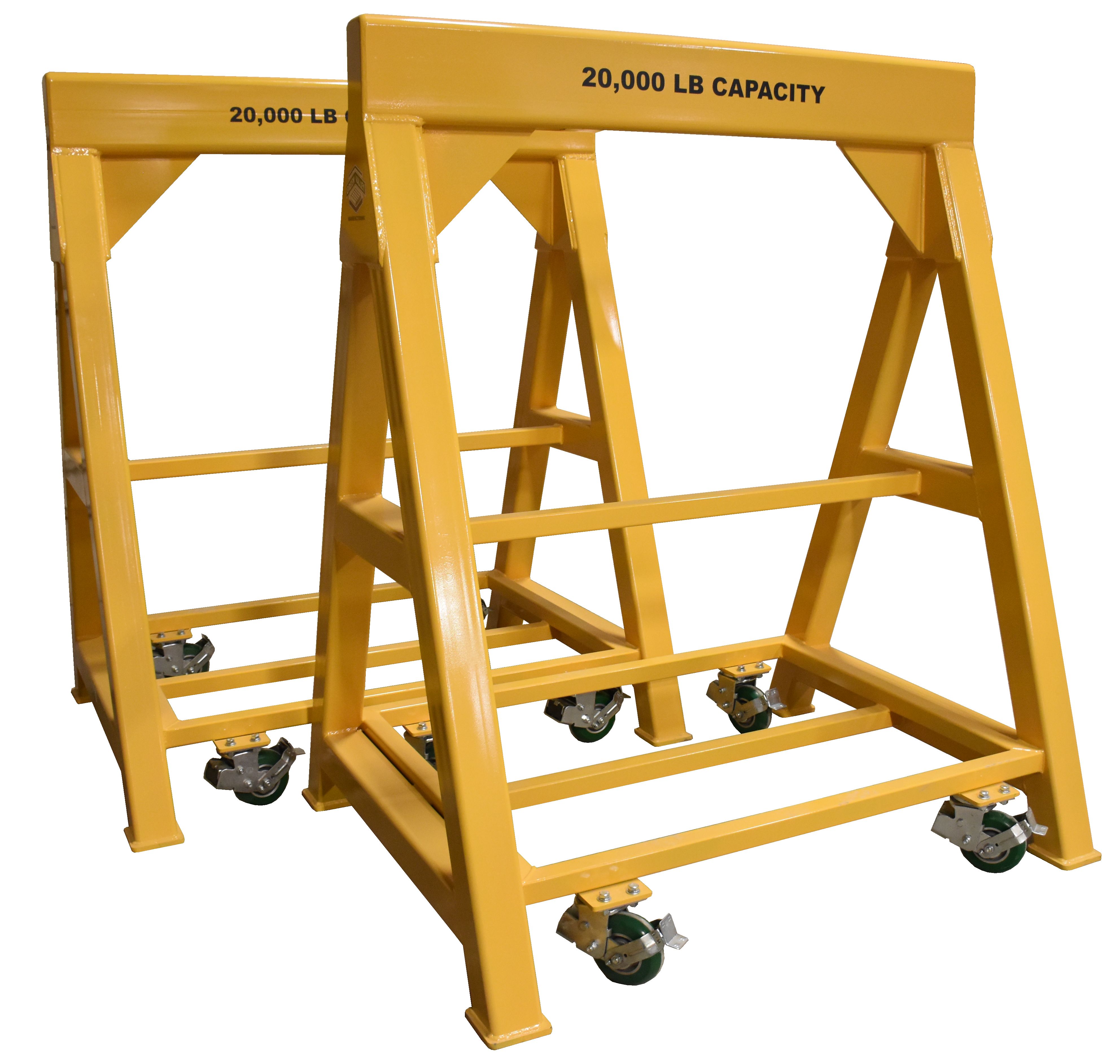 heavy duty Industrial steel sawhorse 20,000 LB. Steel Top Spring Loaded Compression Caster (194601)